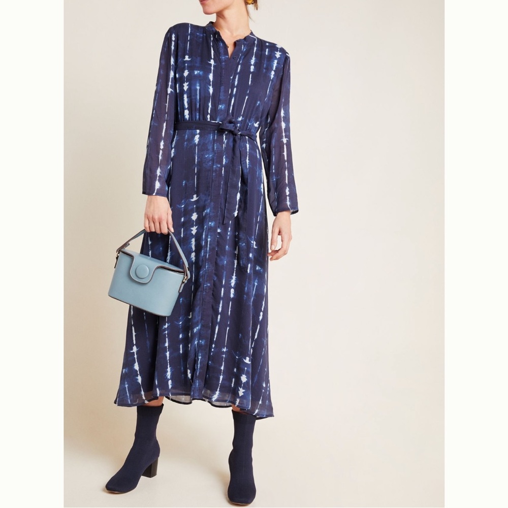 Anthropologie Cloth & Stone Bita Tie-Dyed Shirtdress Size XS